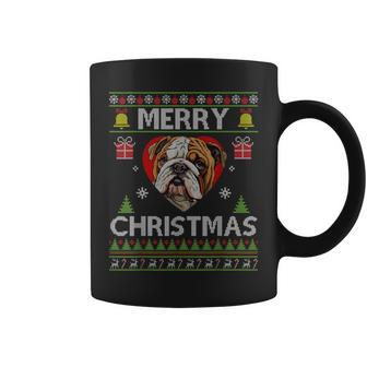 Merry Christmas English Bulldog Dog Ugly Sweater Coffee Mug - Seseable