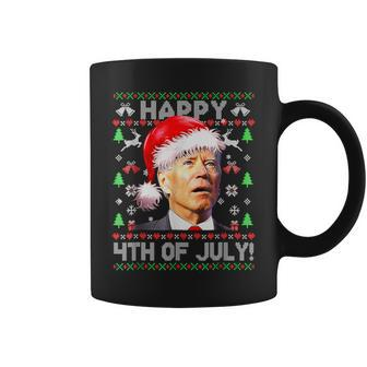 Merry Christmas Joe Biden Happy 4Th Of July Ugly Xmas Coffee Mug | Mazezy UK