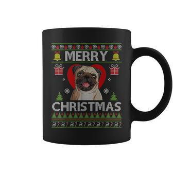 Merry Christmas Pug Dog Ugly Sweater Coffee Mug | Mazezy