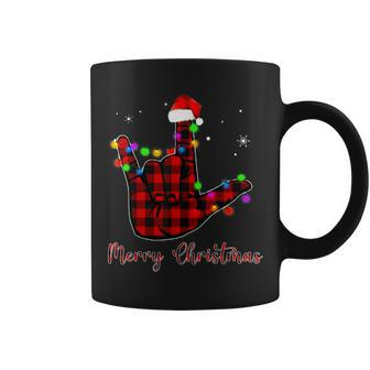 Merry Christmas Sign Language Asl Santa Hat Coffee Mug | Mazezy CA