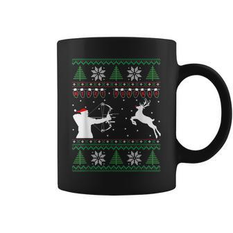Merry Huntmas Deer Hunting Christmas Ugly Sweater Style Coffee Mug | Mazezy