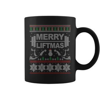 Merry Liftmas Ugly Christmas Sweater For Bodybuilder Xmas Coffee Mug | Mazezy