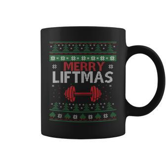 Merry Liftmas Ugly Christmas Sweater Gym Workout Coffee Mug - Monsterry