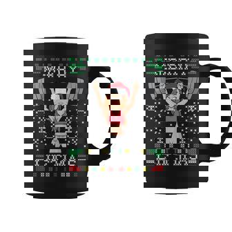 Merry Liftmas Ugly Christmas Sweater Miss Santa Gym Workout Coffee Mug | Mazezy