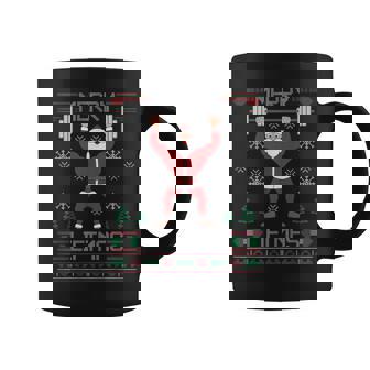 Merry Liftmas Ugly Christmas Sweater Santa Claus Gym Workout Coffee Mug | Mazezy