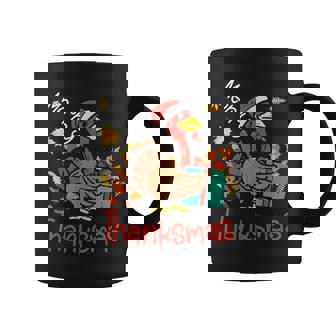 Merry Thanksmas Festive Thanksgiving Christmas Turkey Coffee Mug | Mazezy