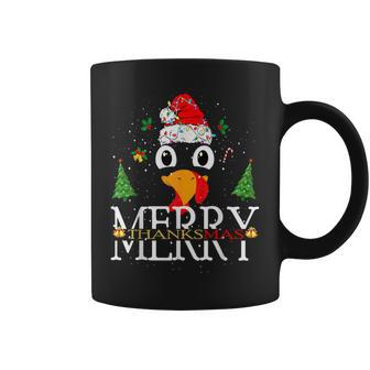 Merry Thanksmas Happy Thanksgiving Santa Turkey Coffee Mug | Mazezy