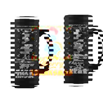Merry Thanksmas Turkey Santa Elf Thanksgiving Christmas Ugly Coffee Mug | Mazezy