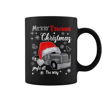 Merry Trucking Christmas Truck Driver Jingle All The Way Coffee Mug | Mazezy