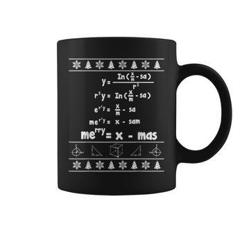 Merry X-Mas Ugly Christmas Math Sweater Coffee Mug | Mazezy