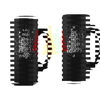 Merry Xmas Tree Buffalo Plaid Leopard Ugly Christmas Sweater Coffee Mug | Seseable CA