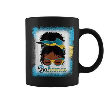 Messy Bun Bahamian Bahamas Flag Woman Girl Coffee Mug - Seseable
