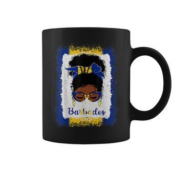 Messy Bun Barbados Flag Woman Girl Coffee Mug | Mazezy