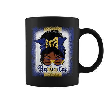 Messy Bun Barbados Flag Woman Girl Coffee Mug - Monsterry