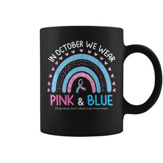 Messy Bun Blue And Pink Pregnancy And Infant Loss Awareness Coffee Mug - Seseable