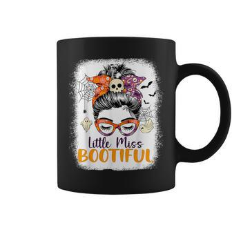Messy Bun Little Miss Bootiful Boo Halloween Costume Girls Coffee Mug - Seseable