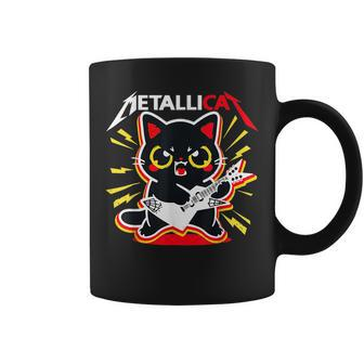 Metallicat Funny Cat Rock 90S Meow For Music Band Of Friend 90S Vintage Designs Funny Gifts Coffee Mug | Mazezy