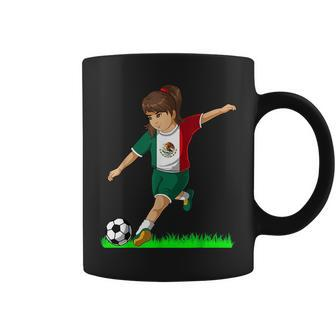 Mexican Soccer Girl Mexico Flag Jersey Football Fans Coffee Mug | Mazezy