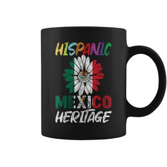 Mexico Flag Sunflower Hispanic Heritage Month Mexican Pride Coffee Mug | Mazezy