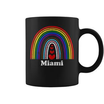 Miami Gay Pride Progress Pride Rainbow Flag Lgbtq Coffee Mug | Mazezy