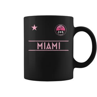Miami Palm Tree Mini Pink Badge - 305 Area Code Edition Coffee Mug - Seseable