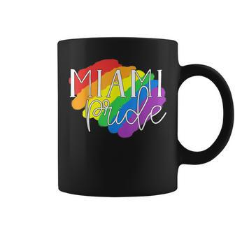 Miami Pride Lesbian Gay Lgbtq Rainbow Flag Gift Florida Coffee Mug | Mazezy
