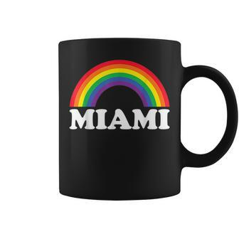 Miami Rainbow Lgbtq Gay Pride Lesbians Queer Coffee Mug | Mazezy