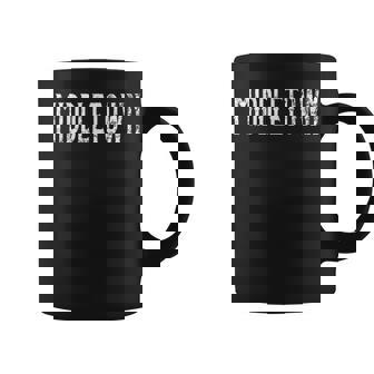 Middletown Vintage White Script Apparel Coffee Mug | Mazezy