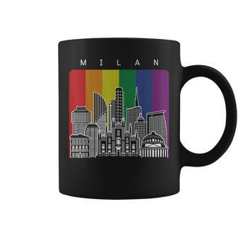 Milan Italy Gay Pride Rainbow Flag Coffee Mug | Mazezy