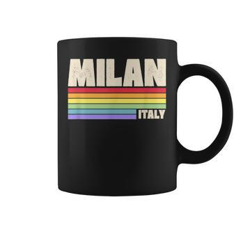 Milan Italy Rainbow Gay Pride Merch Retro 70S 80S Queer Coffee Mug | Mazezy