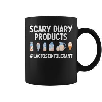 Milk Lactose Free Funny Lactose Intolerant Dairy Is Scary Coffee Mug | Mazezy