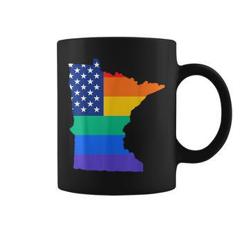 Minnesota Map - State Gay Pride Rainbow Flag Lgbt Coffee Mug | Mazezy