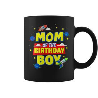 Mom Of The Birthday Astronaut Boy Outer Space Theme Party Coffee Mug | Mazezy DE
