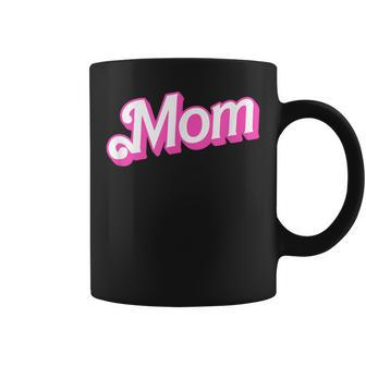 Mom Pink & White Overlapping Font Halloween Costume Coffee Mug - Monsterry CA