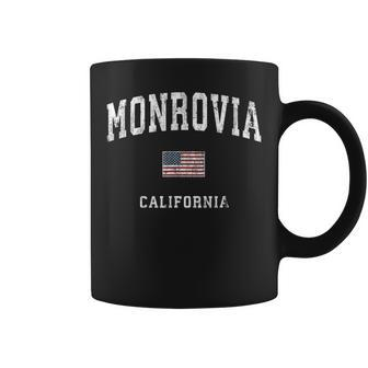 Monrovia California Ca Vintage American Flag Sports Coffee Mug | Mazezy