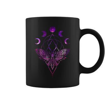 Moon Phase Moth Luna Gothic Wiccan Witchcraft Cottagecore Coffee Mug | Mazezy