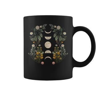 Moon Phases Dark Academia Flowers Moon Phases Coffee Mug | Mazezy DE