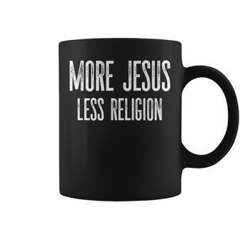 More Jesus Less Religion Christian Vintage Distressed Coffee Mug - Thegiftio UK