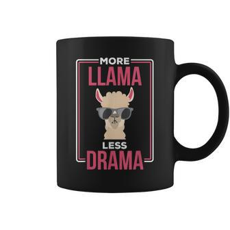 More Llama Less Drama Sunglasses On Llama Funny Llama Coffee Mug - Thegiftio UK