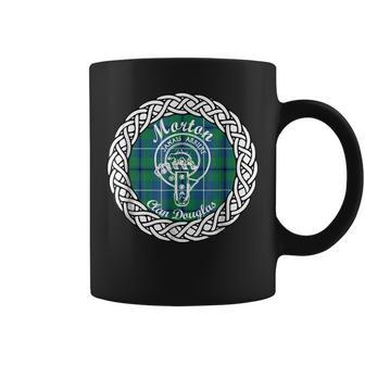 Morton Surname Last Name Scottish Clan Tartan Badge Crest Funny Last Name Designs Funny Gifts Coffee Mug | Mazezy