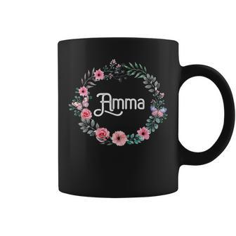 Mothers Day Gift For Icelandic Grandma Floral Amma Coffee Mug | Mazezy