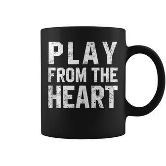 Motivational Volleyball Quotes Play From The Heart Sport Coffee Mug | Mazezy
