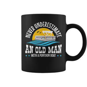 Motor Boat Never Underestimate Old Man With Pontoon Boat Gift For Mens Coffee Mug | Mazezy