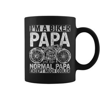 Motorcycle Biking Grandpa Retirement Bike Papa Biker Coffee Mug | Mazezy