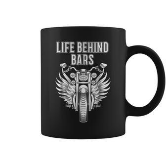 Motorcycle Funny Life Behind Bars Biker Men Dad Coffee Mug | Mazezy