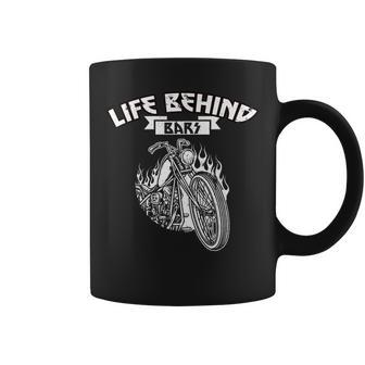 Motorcycle Life Biker Behind Bars Coffee Mug | Mazezy