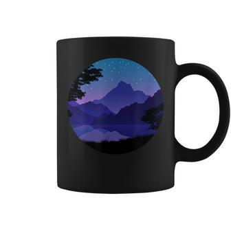Mountain Silhouette Forest Lake Reflection Coffee Mug | Mazezy