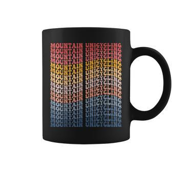 Mountain Unicycling Groovy Retro Sports Coffee Mug | Mazezy