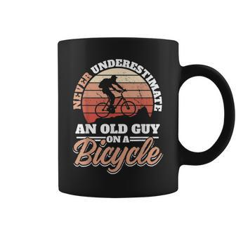 Mountainbike Mtb Never Underestimate An Old Guy On A Bicycle Coffee Mug - Seseable