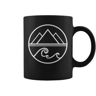 Mountains Waves Nature Outdoor Surf Hiking Hiker Surfer Coffee Mug - Monsterry